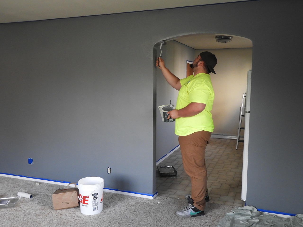 Interior wall painting work